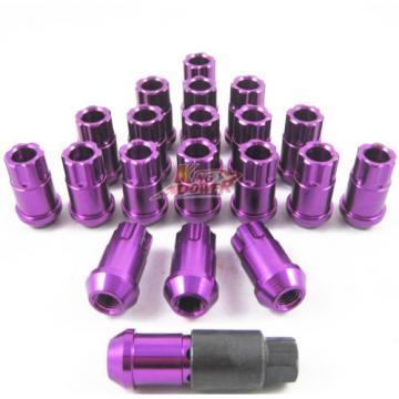 20PC PURPLE 12X1.5MM ALUMINUM RACING LOCKING LUG NUTS SET FOR HONDA ACURA TOYOTA