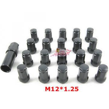 20 BLACK STEEL LOCKING HEPTAGON SECURITY LUG NUTS LUGS FOR WHEELS/RIMS M12X1.25