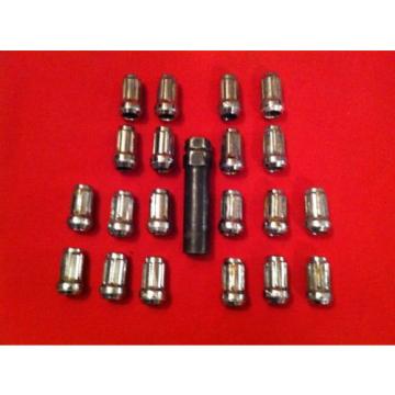 USED 24PC 12X1.5 CHROME STEEL SPLINE DRIVE LOCK LUG NUTS  W/KEY