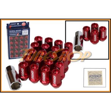 VOLK RACING RAYS STRAIGHT L42 DURA WHEELS LOCK LUG NUTS 12X1.25 1.25 RIM RED N