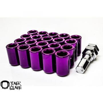 Z RACING INNER HEX STEEL PURPLE ROUNDED TUNER 20 PCS 12X1.25MM LUG NUTS KEY