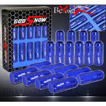 M12x1.5MM WHEELS RIMS RIBBED SECURITY LOCKING 20 PIECES SET LUG NUTS JDM BLUE