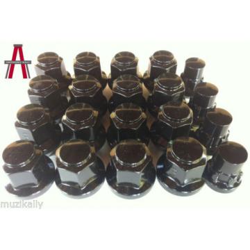 20PCS BLACK HEMI SRT8 LUG NUTS 14x1.5 C&#039;DAK ACORN LUGS &amp; LOCK COMBO