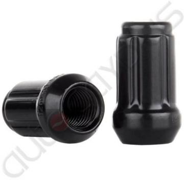 20 X BLACK  SPLINE TUNER RACING LUG NUTS AND 2 LOCK KEYS M12X1.5|1.38 Inch Tall