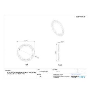 SKF AXK 6085 Thrust Needle Bearing, Axial Cage and Roller, Steel Cage, Metric,