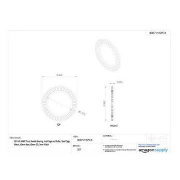 SKF AXK 4060 Thrust Needle Bearing, Axial Cage and Roller, Steel Cage, Metric,