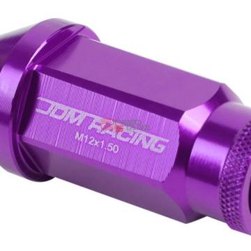 PURPLE 50MM M12 X 1.5 ALUMINUM WHEEL RIM LOCK ACORN TUNER LUG NUT+ADAPTER KEY