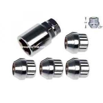 LOCKING LUG NUTS | WHEEL LOCKS |12x1.25 CHROME | OPEN ENDED BULGE ACORN