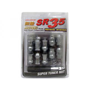 MUTEKI SR35 20PCS WHEELS TUNER LUG + LOCK NUTS (CLOSE END/12X1.5/SILVER) #