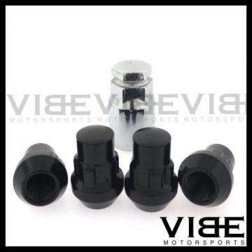 (4) 12X1.25 BLACK ACORN WHEEL LUG NUT LOCKS SET OF 4