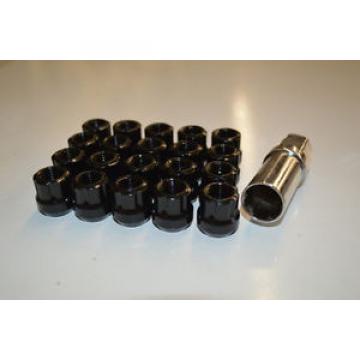 NNR LUG NUTS OPEN SPLINE 12x1.5 SHORT LOCK 20PC FOR HONDA &amp; ACURA BLACK