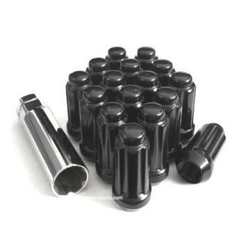 (24) 14x1.5 BLACK 6 SPLINE DRIVE LUG NUTS WHEEL LOCK M14x1.5 XL TALL CLOSED END