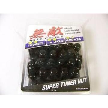 MUTEKI BLACK CLOSED END 20PCS 12X1.5 WHEEL RIM SPLINE TUNER ACORN LOCK LUG NUTS