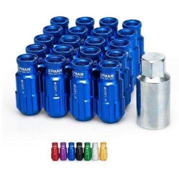 BLUE Tuner Anti-Theft Wheel Security Locking Lug Nuts 51mm M12x1.25 20pcs