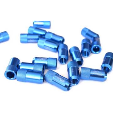 16PC CZRRACING BLUE SHORTY TUNER LUG NUTS NUT LUGS WHEELS/RIMS FITS:MITSUBISHI