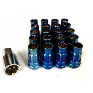 NNR EXT STEEL LUG NUTS W/ LOCK FOR HONDA/ACURA 12X1.5 NEO BLUE NNR-LN-SWL1215NB