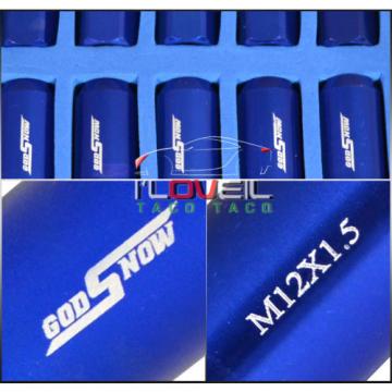 M12 X 1.5MM EXTENDED LOCKING PERFORMANCE RACING LUG NUTS 20PC SET JDM VIP BLUE