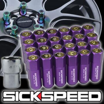 SICKSPEED 24 PC PURPLE/24K GOLD CAPPED ALUMINUM  LOCKING LUG NUTS 12X1.25 L13