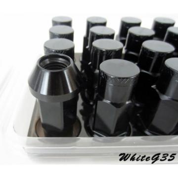 GODSPEED BLACK EXTENDED M12 X 1.5MM T4 WHEEL LUG NUTS NUT W/ LOCK CIVIC INTEGRA