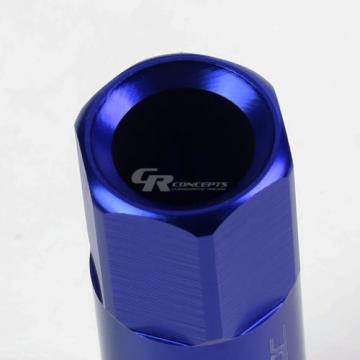 FOR DTS/STS/DEVILLE/CTS 20X EXTENDED ACORN TUNER WHEEL LUG NUTS+LOCK+KEY BLUE