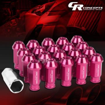 FOR CORVETTE/MALIBU/lMPALA 20X ACORN TUNER ALUMINUM WHEEL LUG NUTS+LOCK+KEY PINK