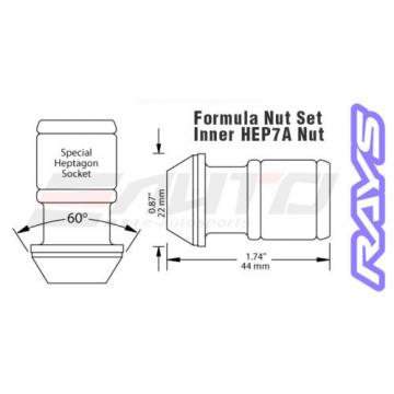 RAYS FORMULA 44mm EXTENDED RIM WHEEL LOCK LUG NUT 12x1.25 RED M12 P1.25 w/ key a