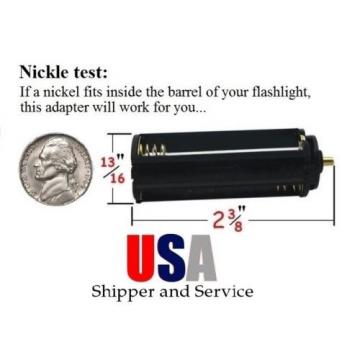 Heavy Duty AAA Battery Adapter Flashlight using 18650 with sleeve WIDE BARREL