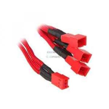 BitFenix ??3-Pin zu 3x 3-Pin Adapter 60cm - sleeved rot / BFA-MSC-3F33F60RR-RP