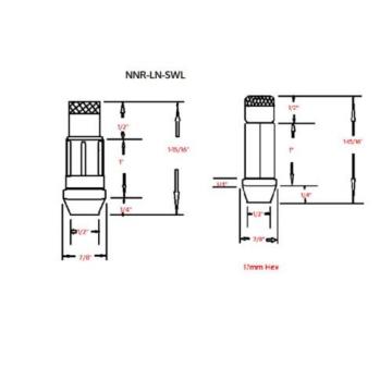 NNR Steel Extended Wheel Lug Nuts &amp; Locks Open Ended Red 49mm 12x1.5 20pcs