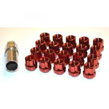 NNR LUG NUTS OPEN SPLINE 12x1.5 SHORT LOCK SET OF 20 FITS HONDA AND ACURA RED