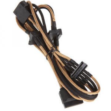 Cavo BitFenix Molex su 4x SATA Adapter 20 cm - sleeved gold/nero *CLCSHOP*