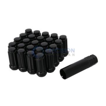 24pc Black 14x1.5 Locking Lug Nuts + Key | Closed End for Silverado 6x139.7