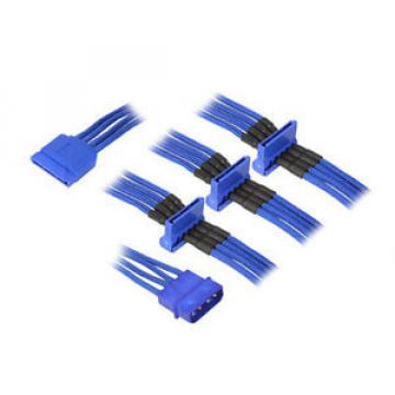 Cavo BitFenix Molex su 4x SATA Adapter 20 cm - sleeved blu/blu