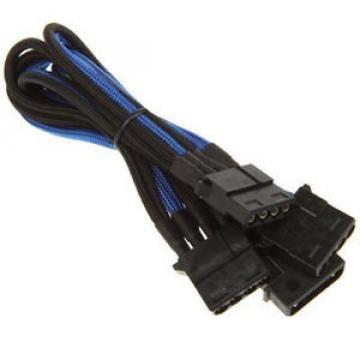 Cavo BitFenix Molex su 3x Molex Adapter 55 cm - sleeved nero/blu