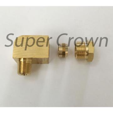 Elbow Pipe Brass Adapter Coupler Connector W/Ferrule Sleeve(M18*1.5 x PT1/4) Ф12