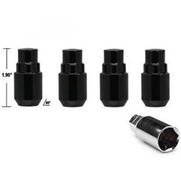 LUG WHEEL LOCK NUTS 14x2.0 BULGE ACORN LOCKING 14x2 BLACK CHROME XL LONG 1.9