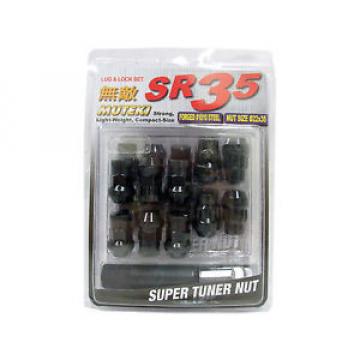 MUTEKI SR35 20PCS WHEELS TUNER LUG + LOCK NUTS (CLOSE END/12X1.5/BLACK) #