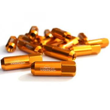 16PC CZRracing GOLD EXTENDED SLIM TUNER LUG NUTS LUGS WHEELS/RIMS (FITS:MAZDA)