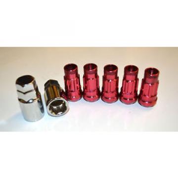 VARRSTOEN V48 OPEN ENDED EXTENDED LUG NUT LOCK SET 12x1.25 RED WITH KEY