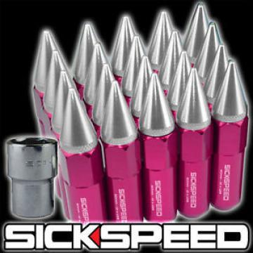 SICKSPEED 20 PC PINK/POLISHED SPIKED 60MM LOCKING LUG NUTS WHEELS 12X1.25 L12