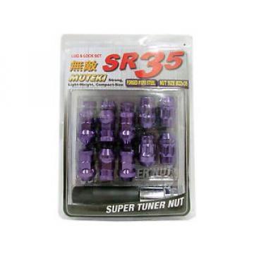 MUTEKI SR35 20PCS WHEELS TUNER LUG + LOCK NUTS (CLOSE END/12X1.5/PURPLE) #