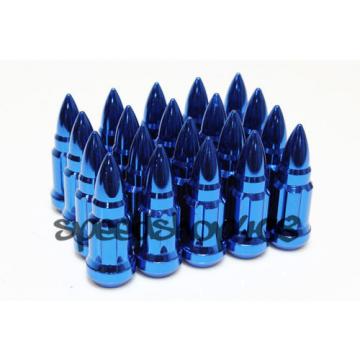 Z Racing Blue Bullet 57mm 12X1.5 Steel Lug Nuts Key Tuner Close Extended