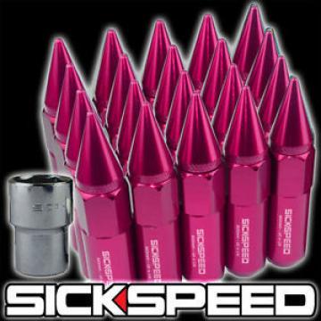 20 SPIKE 60MM EXTENDED TUNER LOCKING LUG NUTS LUGS WHEELS/RIM 12X1.5 PINK L17