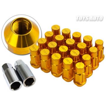 Godspeed Type4 50mm 31g FORGED RIM WHEEL LOCK LUG NUTS 12x1.5 w/ Key GOLD b