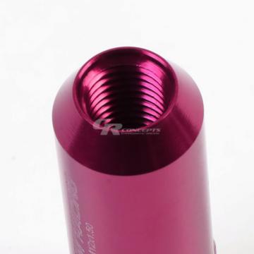 20X RACING RIM EXTENDED ACORN TUNER  WHEEL LOCK LUG NUTS+1X ADAPTER KEY PINK