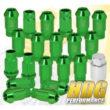 UNIVERSAL 12X1.5MM LOCKING LUG NUTS RACING ALUMINUM TUNER WHEEL 20PC KIT GREEN