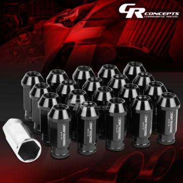 FOR CORVETTE/MALIBU/lMPALA 20X ACORN TUNER ALUMINUM WHEEL LUG NUTS+LOCK BLACK