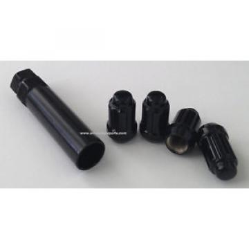 (4) REPLACEMENT SPLINE DRIVE LUG NUT &amp; 1 TOOL LOCK KEY 12X1.5 BLACK 12x1.5MM