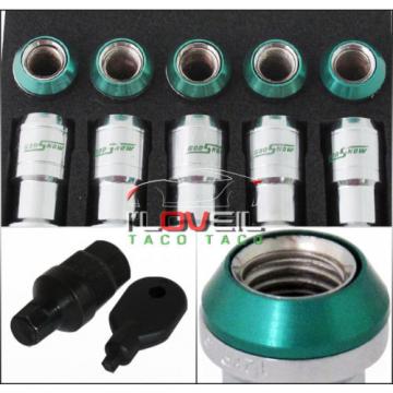 M12  X 1.5MM 20PC CHROME GREEN FORMULA STYLE RACE LUG NUTS LOCK KEY WHEEL RIMS