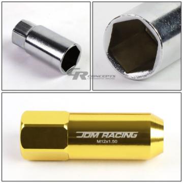 FOR CAMRY/CELICA/COROLLA 20X EXTENDED ACORN TUNER WHEEL LUG NUTS+LOCK+KEY GOLD